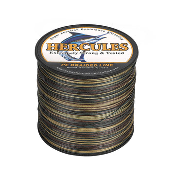 HERCULES 300M 328Yds Camouflage 10lb-420lb PE Braid Fishing Line 12 Strands HERCULES